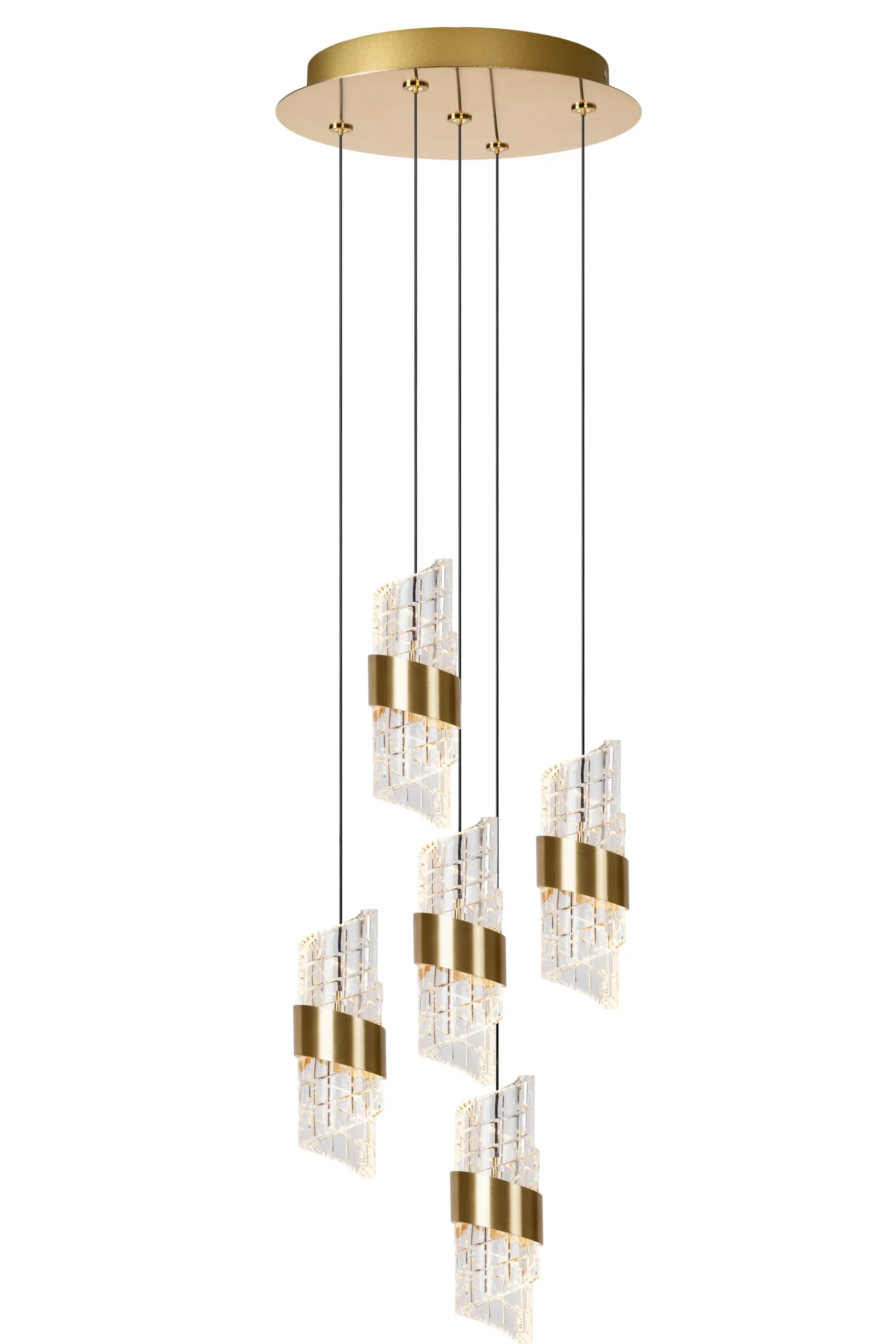 KLIGANDE - Hanglamp - Ø 30 cm - LED Dimb. - 5x8W 2700K - Mat Goud / Messing*Lucide Flash Sale