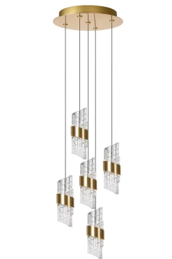 KLIGANDE - Hanglamp - Ø 30 cm - LED Dimb. - 5x8W 2700K - Mat Goud / Messing*Lucide Flash Sale