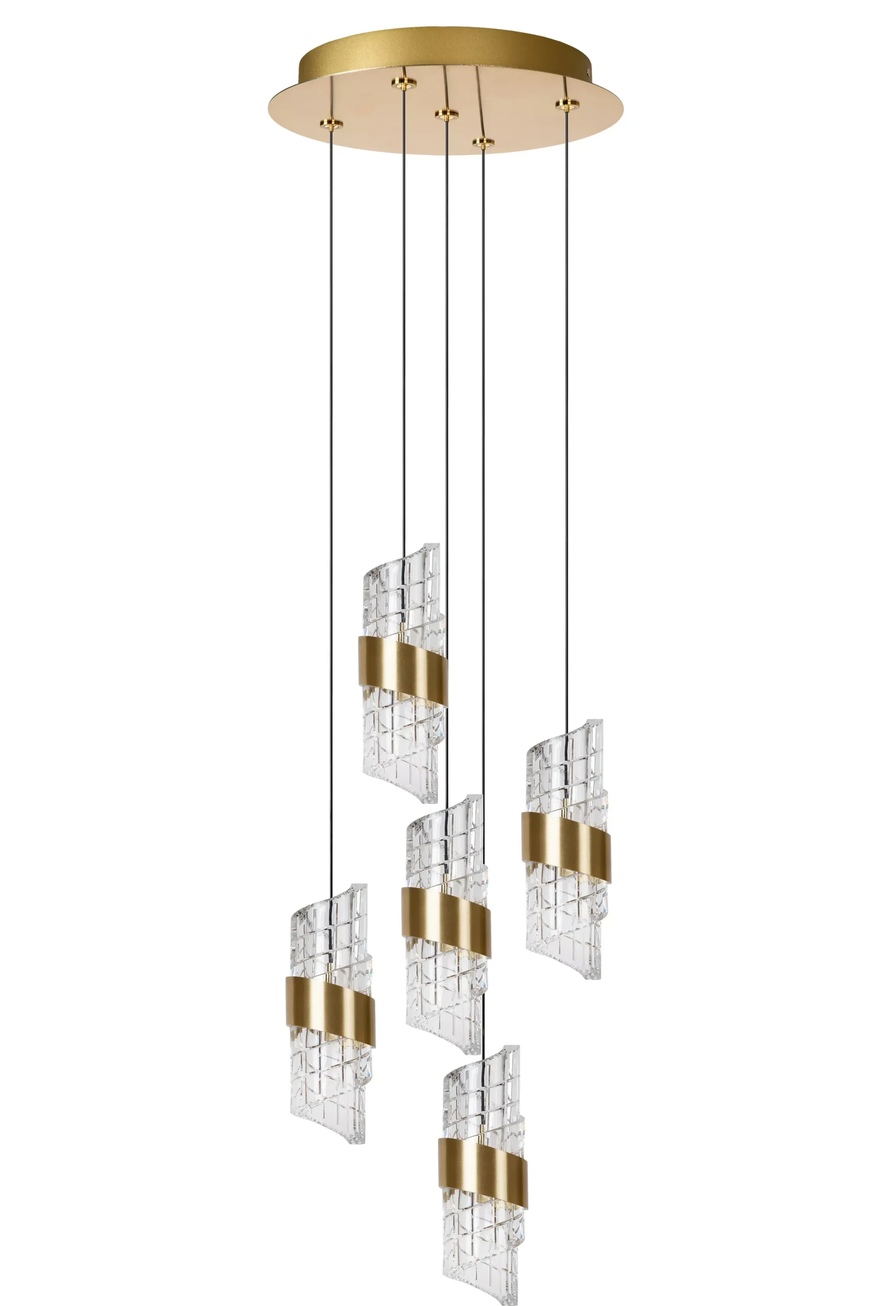 KLIGANDE - Hanglamp - Ø 30 cm - LED Dimb. - 5x8W 2700K - Mat Goud / Messing*Lucide Flash Sale