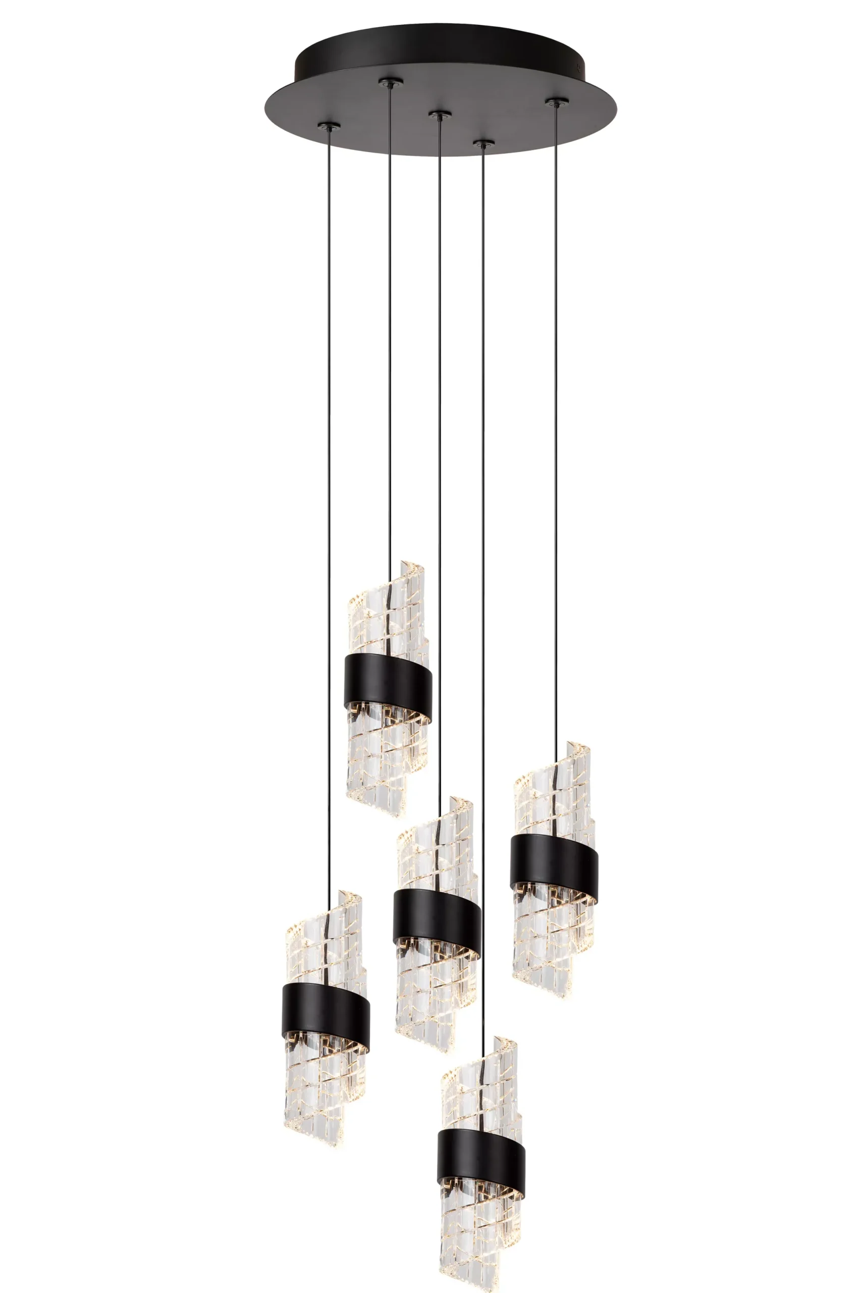 KLIGANDE - Hanglamp - Ø 30 cm - LED Dimb. - 5x8W 2700K - Zwart*Lucide Sale