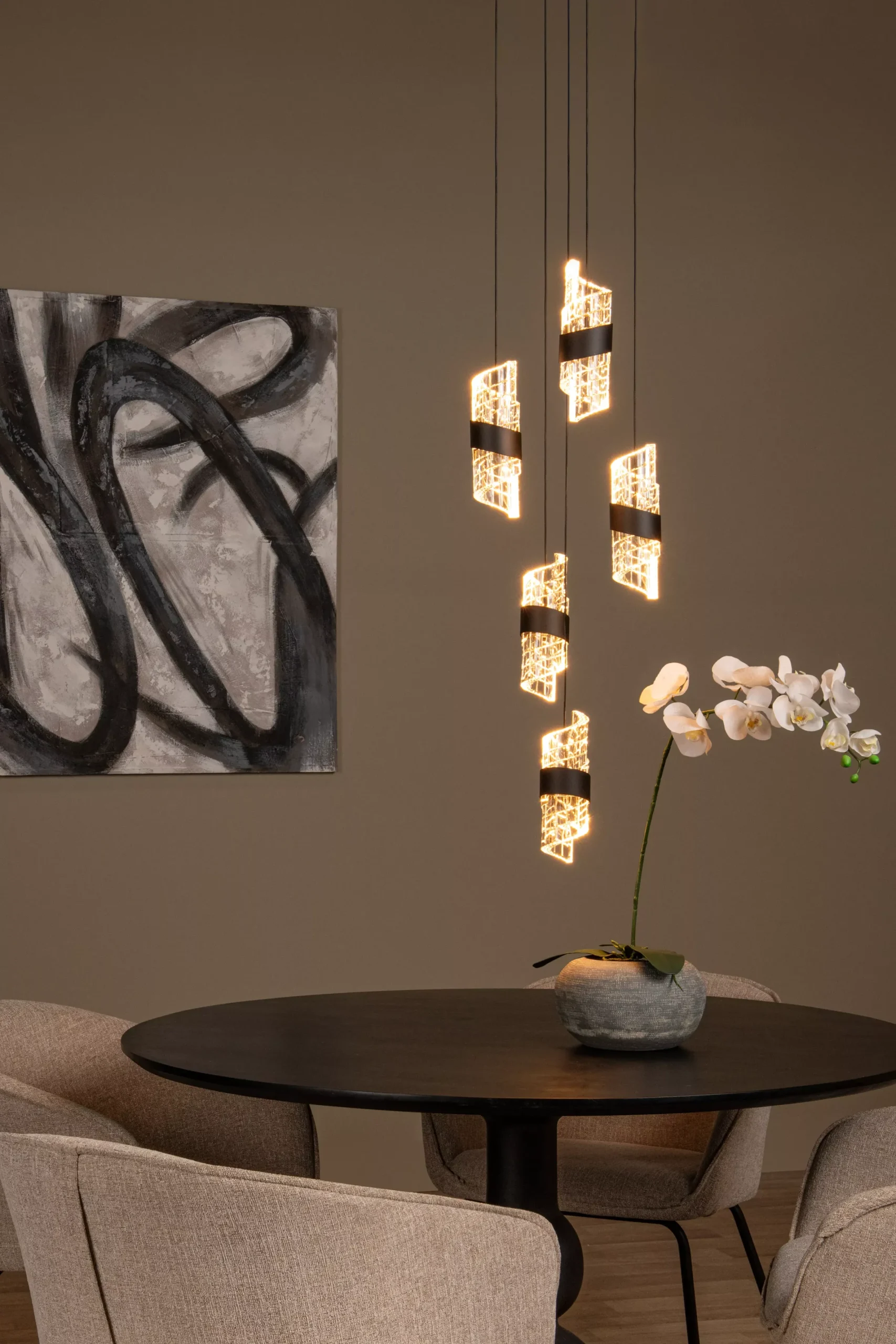 KLIGANDE - Hanglamp - Ø 30 cm - LED Dimb. - 5x8W 2700K - Zwart*Lucide Sale
