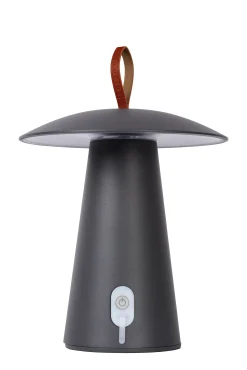 LA DONNA - Oplaadbare Tafellamp Binnen/Buiten - Accu/Batterij - Ø 19,7 cm - LED 3 StepDim - 1x2W 2700K - IP54 - Antraciet*Lucide New