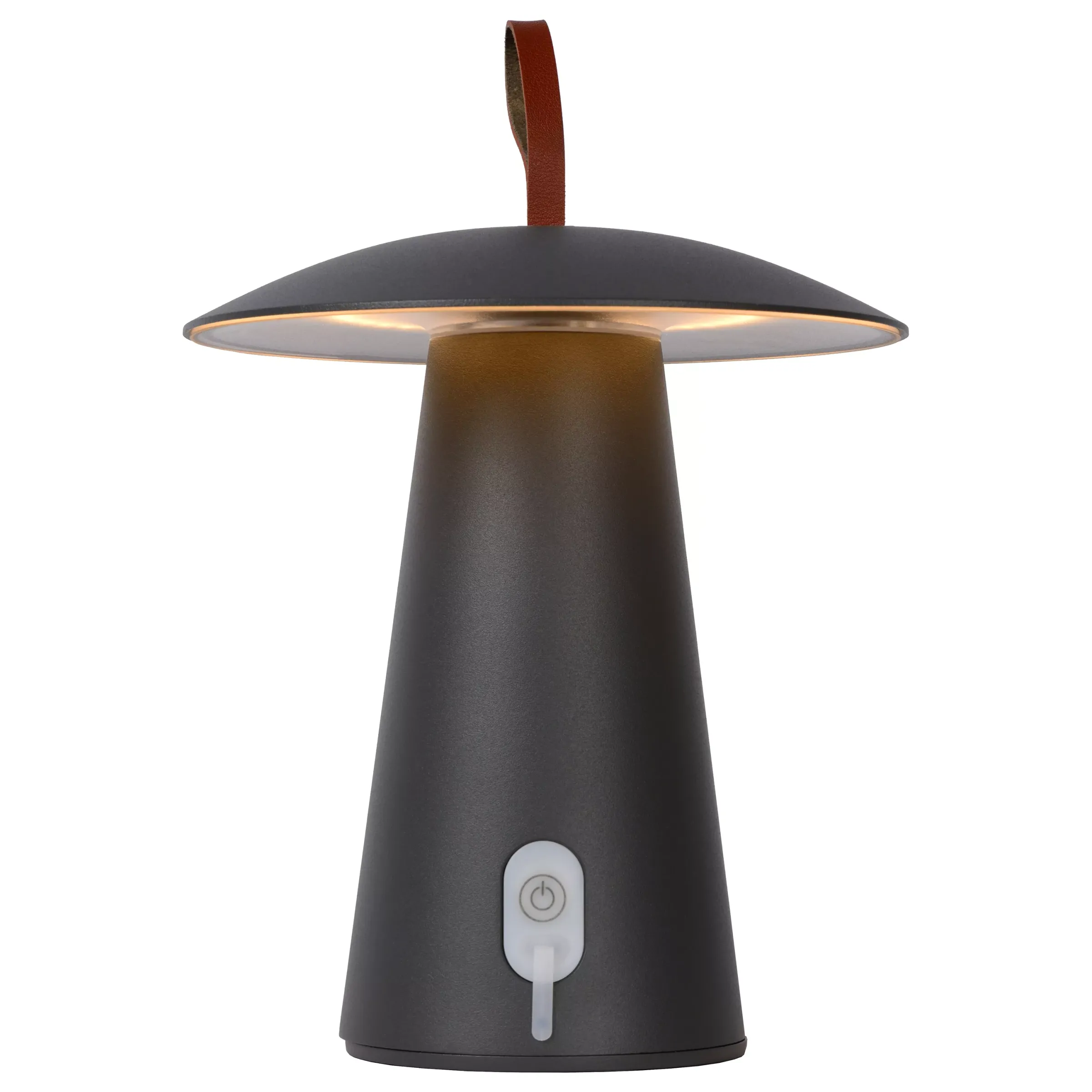 LA DONNA - Oplaadbare Tafellamp Binnen/Buiten - Accu/Batterij - Ø 19,7 cm - LED 3 StepDim - 1x2W 2700K - IP54 - Antraciet*Lucide New