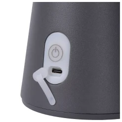 LA DONNA - Oplaadbare Tafellamp Binnen/Buiten - Accu/Batterij - Ø 19,7 cm - LED 3 StepDim - 1x2W 2700K - IP54 - Antraciet*Lucide New