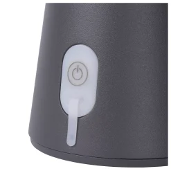 LA DONNA - Oplaadbare Tafellamp Binnen/Buiten - Accu/Batterij - Ø 19,7 cm - LED 3 StepDim - 1x2W 2700K - IP54 - Antraciet*Lucide New