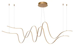 LAMBADA - Hanglamp - LED Dimb. - 2x55W 2700K/3200K - Mat Goud / Messing*Lucide Discount