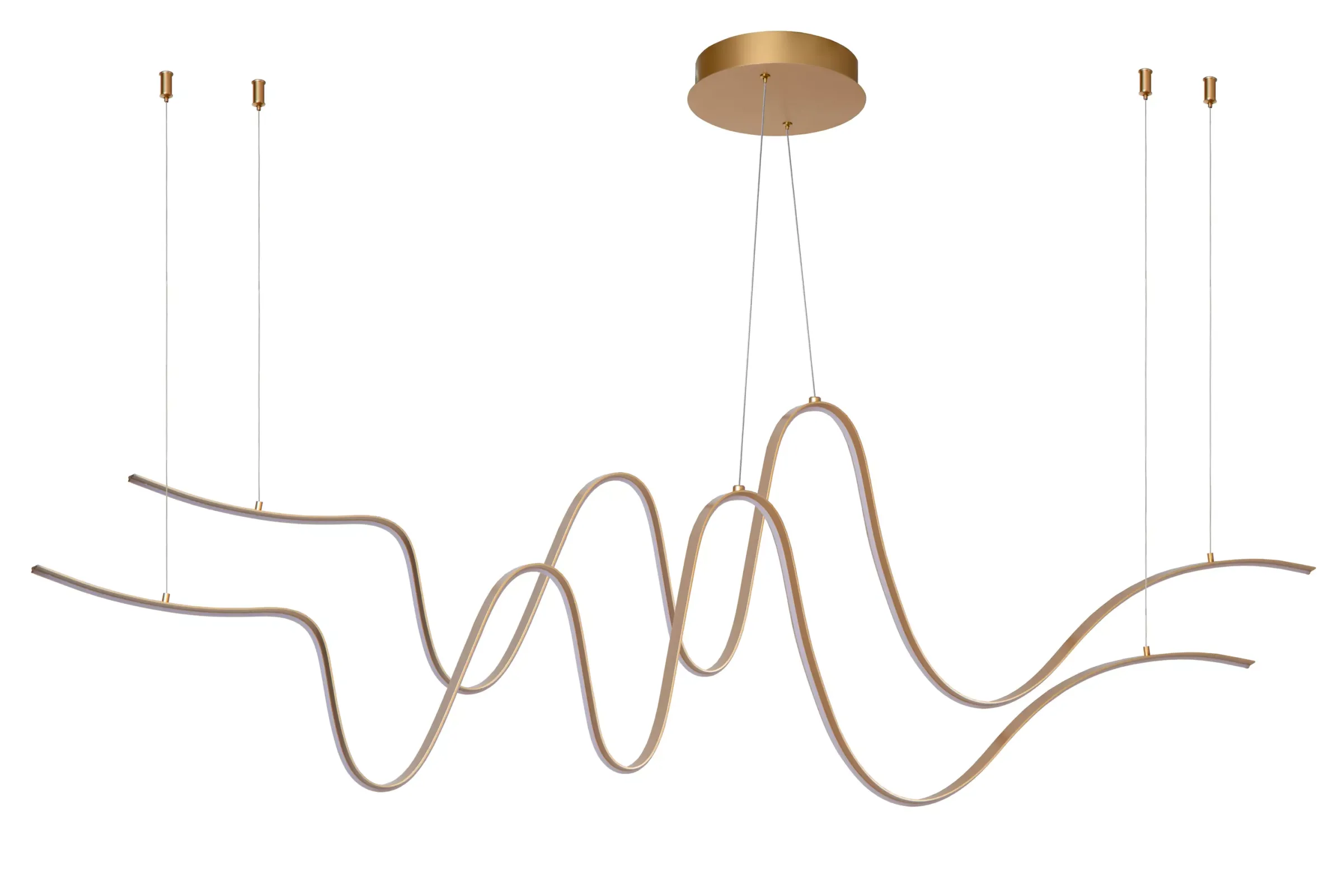 LAMBADA - Hanglamp - LED Dimb. - 2x55W 2700K/3200K - Mat Goud / Messing*Lucide Discount