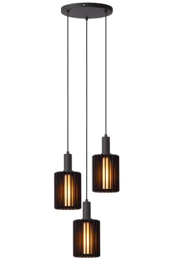 LAMBRES - Hanglamp - 3xE27 - Zwart*Lucide Fashion