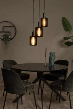 LAMBRES - Hanglamp - 3xE27 - Zwart*Lucide Fashion