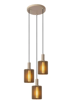 LAMBRES - Hanglamp - 3xE27 - Taupe*Lucide Cheap