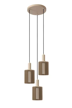 LAMBRES - Hanglamp - 3xE27 - Taupe*Lucide Cheap