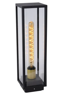 LAURENS - Sokkellamp - 1xE27 - IP54 - Zwart*Lucide Outlet