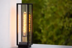 LAURENS - Sokkellamp - 1xE27 - IP54 - Zwart*Lucide Outlet