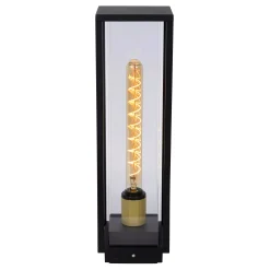 LAURENS - Sokkellamp - 1xE27 - IP54 - Zwart*Lucide Outlet