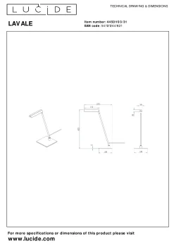 LAVALE - Tafellamp - LED Dimb. - 1x3W 2700K - Wit*Lucide Sale