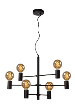 LEANNE - Hanglamp - 6xE27 - Zwart*Lucide Fashion