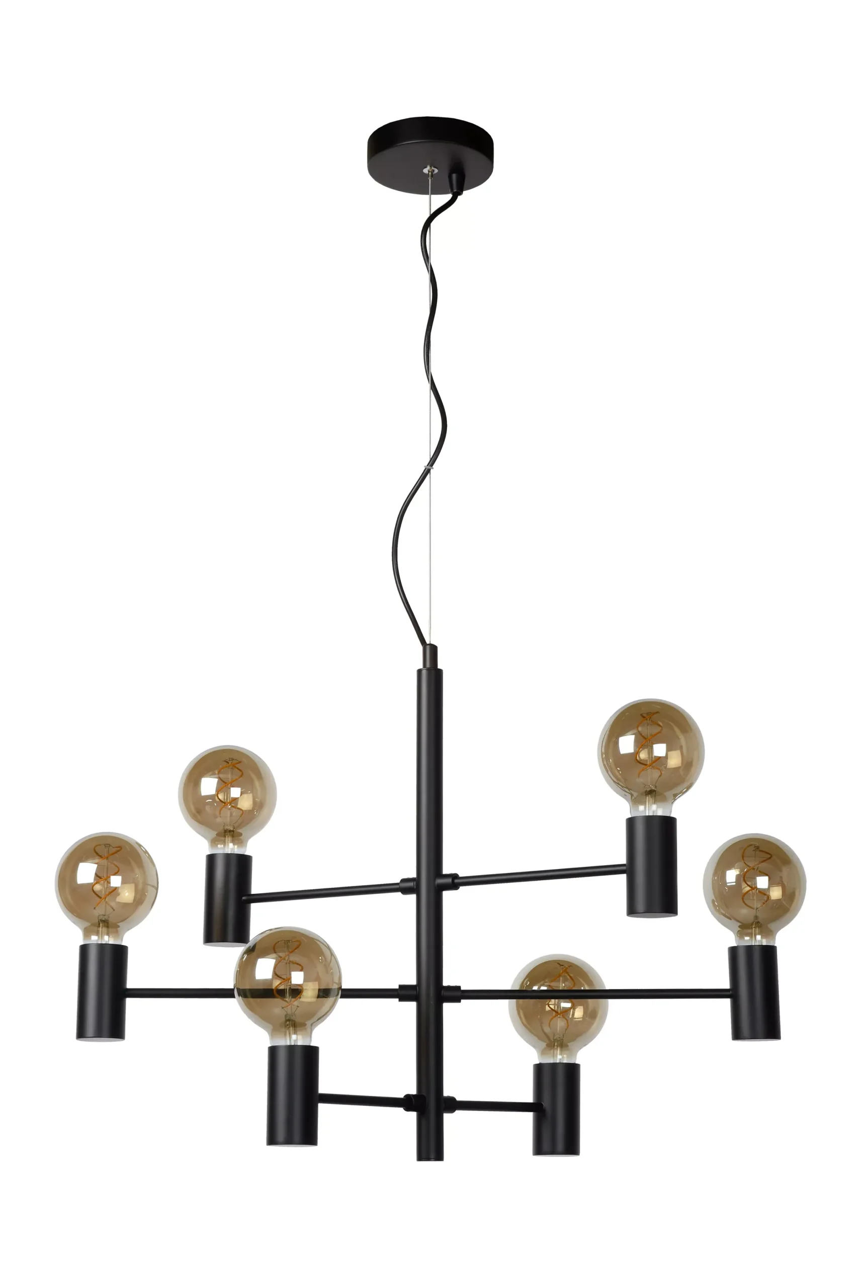 LEANNE - Hanglamp - 6xE27 - Zwart*Lucide Fashion