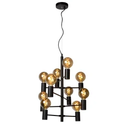 LEANNE - Hanglamp - Ø 65 cm - 10xE27 - Zwart*Lucide Best Sale