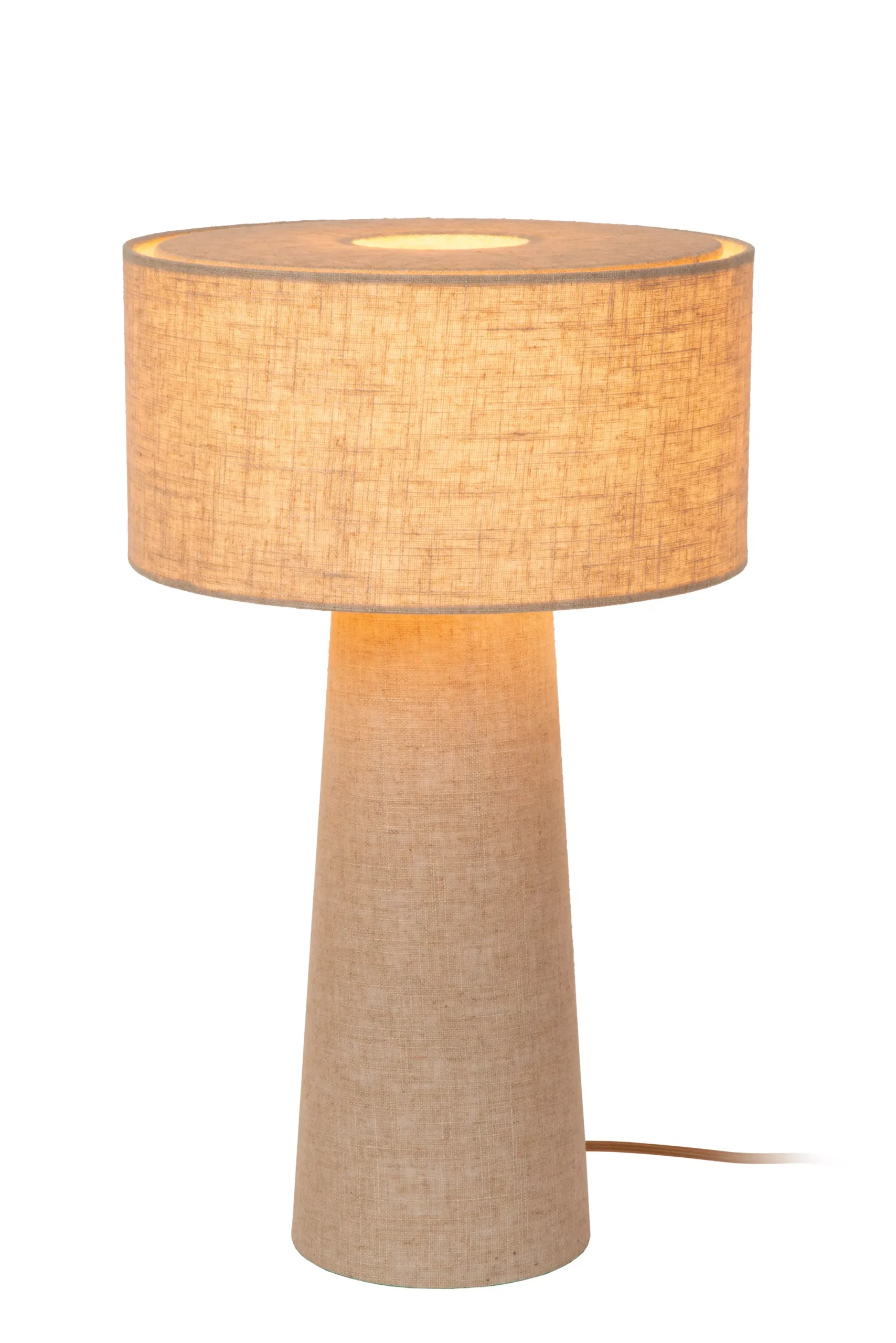 LEEROY - Tafellamp - Ø 30 cm - 1xE27 - Taupe*Lucide Online