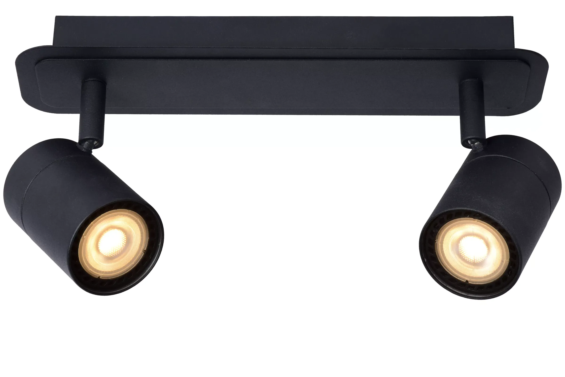 LENNERT - Plafondspot Badkamer - LED Dimb. - GU10 - 2x5W 3000K - IP44 - Zwart*Lucide Cheap