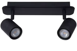 LENNERT - Plafondspot Badkamer - LED Dimb. - GU10 - 2x5W 3000K - IP44 - Zwart*Lucide Cheap