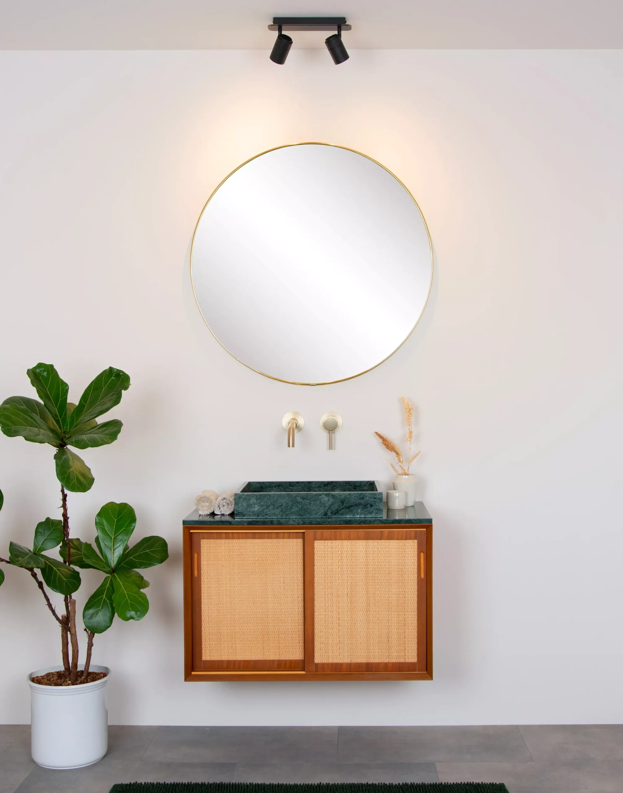 LENNERT - Plafondspot Badkamer - LED Dimb. - GU10 - 2x5W 3000K - IP44 - Zwart*Lucide Cheap