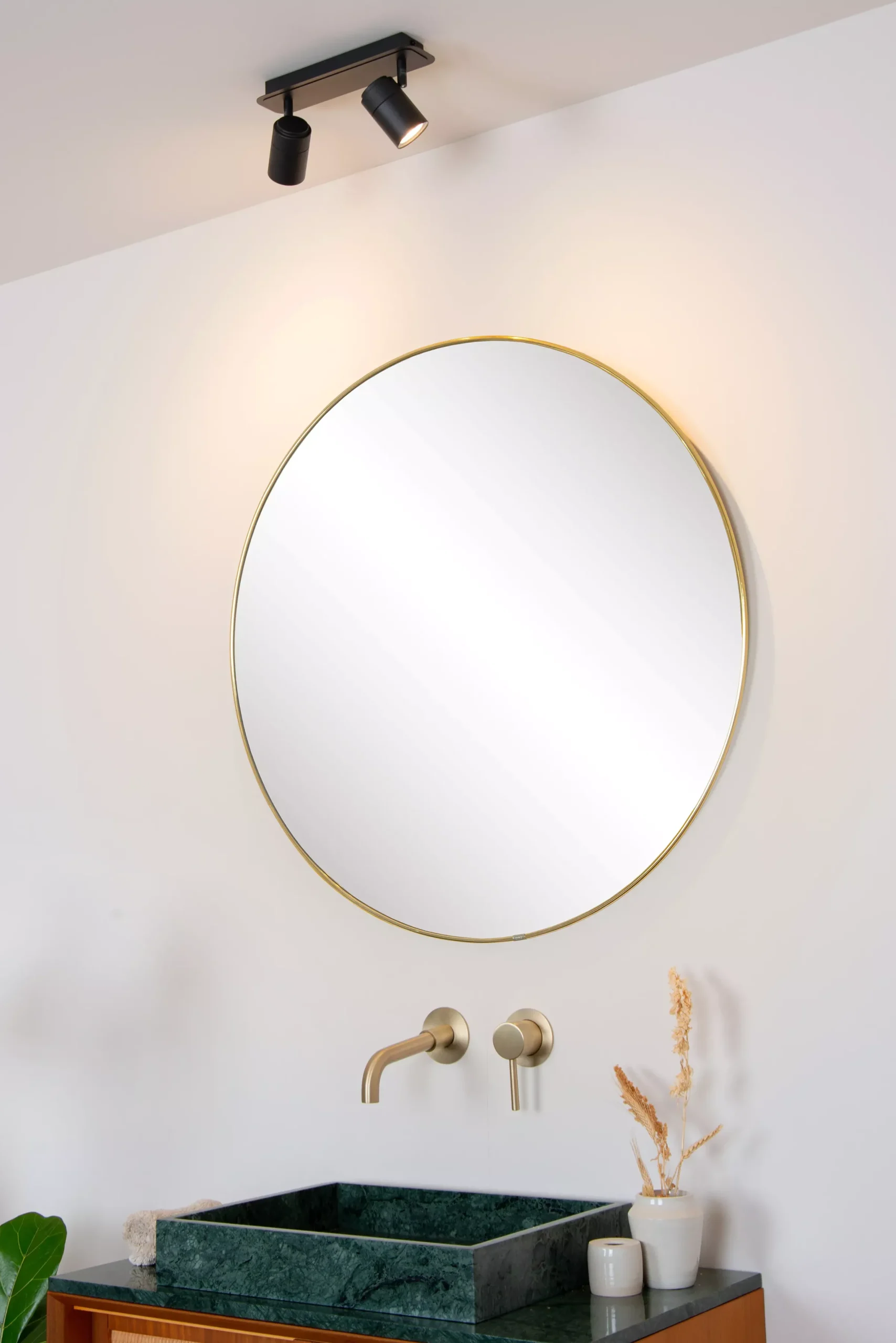 LENNERT - Plafondspot Badkamer - LED Dimb. - GU10 - 2x5W 3000K - IP44 - Zwart*Lucide Cheap