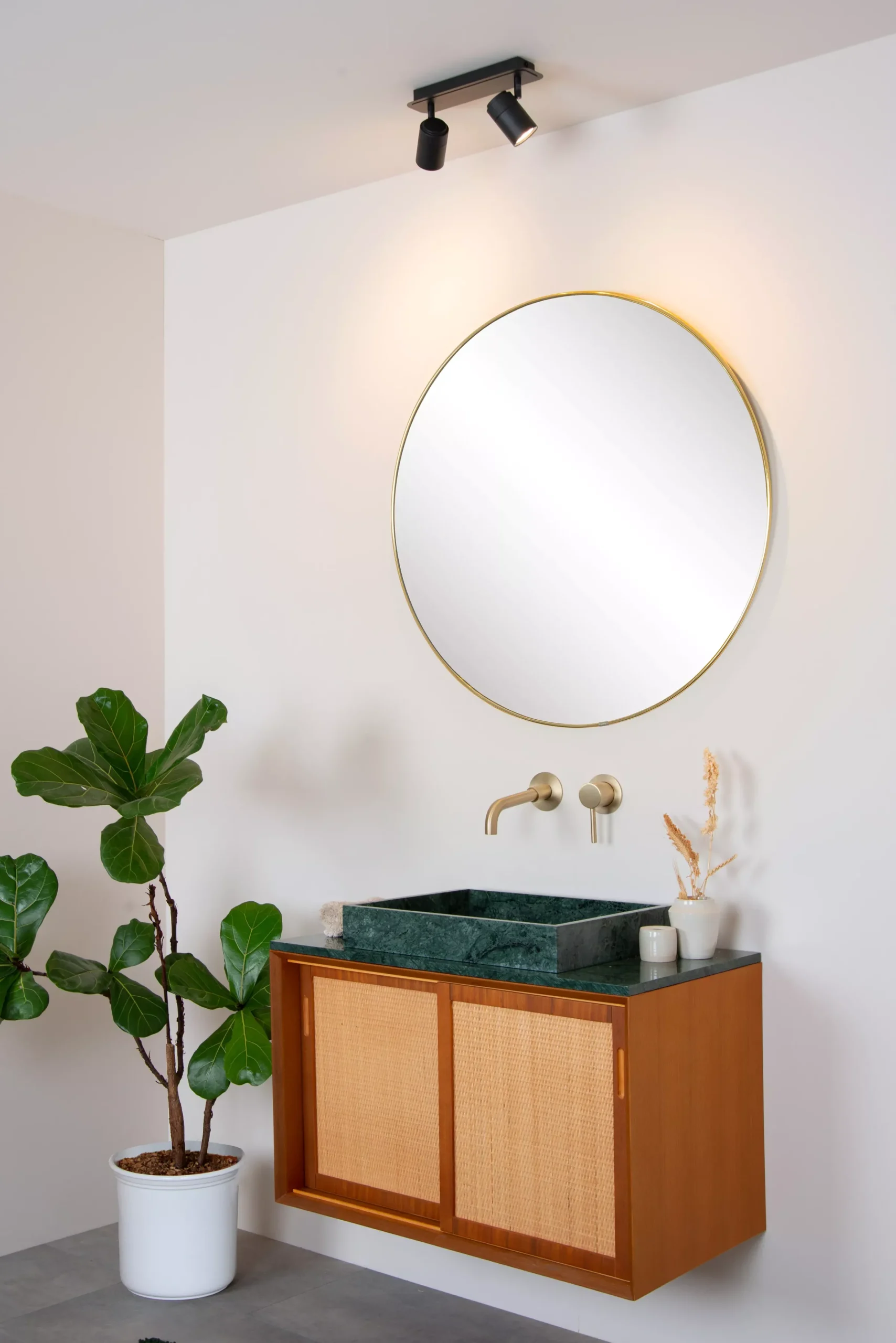 LENNERT - Plafondspot Badkamer - LED Dimb. - GU10 - 2x5W 3000K - IP44 - Zwart*Lucide Cheap