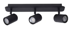 LENNERT - Plafondspot Badkamer - LED Dimb. - GU10 - 3x5W 3000K - IP44 - Zwart*Lucide Discount
