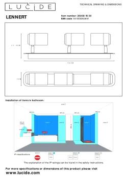 LENNERT - Plafondspot Badkamer - LED Dimb. - GU10 - 3x5W 3000K - IP44 - Zwart*Lucide Discount
