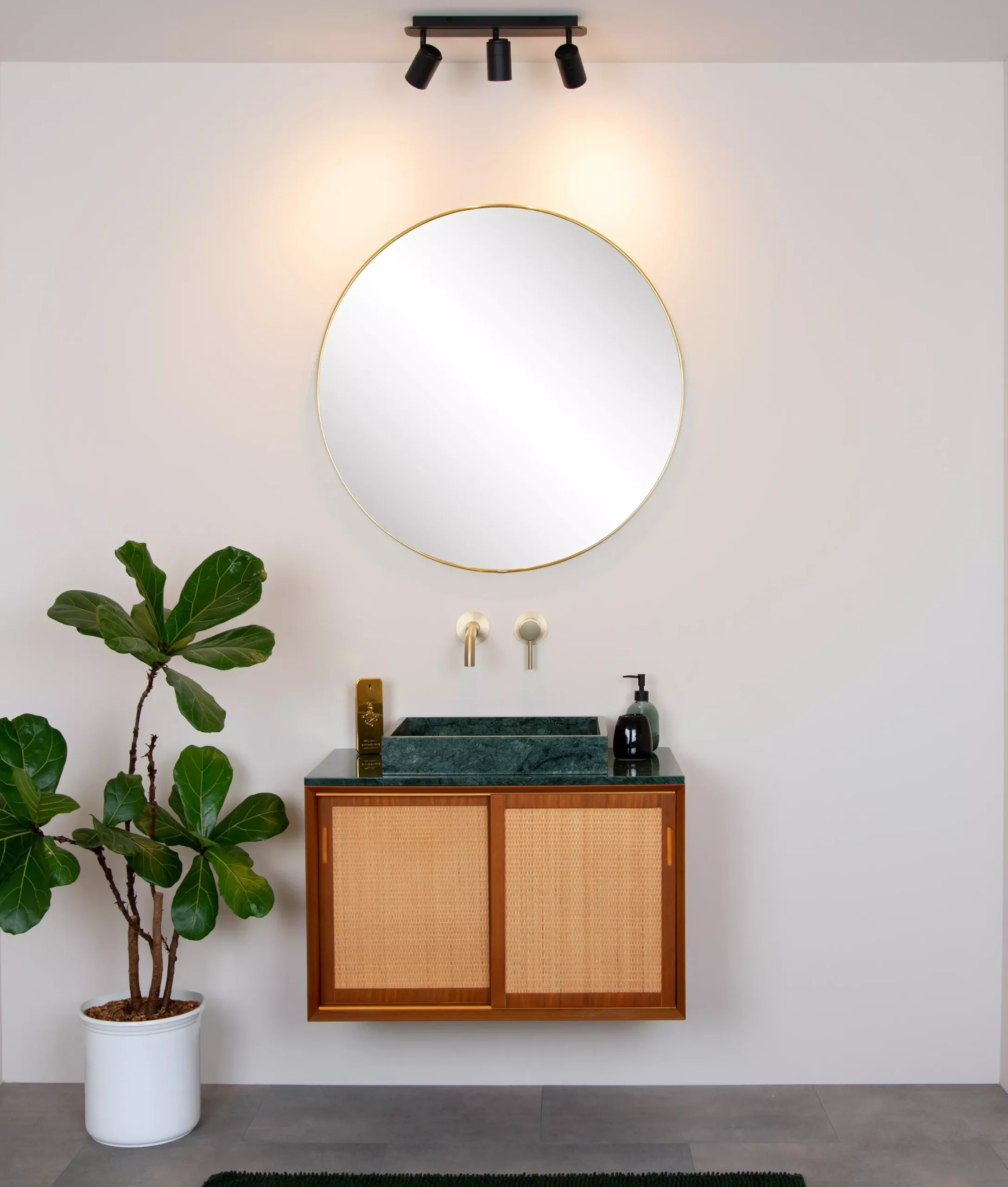 LENNERT - Plafondspot Badkamer - LED Dimb. - GU10 - 3x5W 3000K - IP44 - Zwart*Lucide Discount