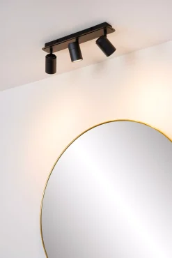 LENNERT - Plafondspot Badkamer - LED Dimb. - GU10 - 3x5W 3000K - IP44 - Zwart*Lucide Discount