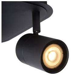 LENNERT - Plafondspot Badkamer - LED Dimb. - GU10 - 4x5W 3000K - IP44 - Zwart*Lucide Cheap
