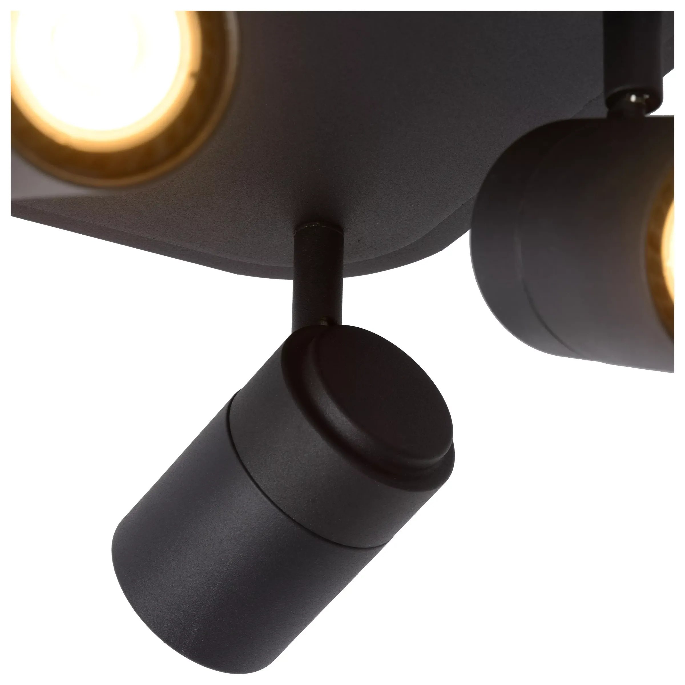 LENNERT - Plafondspot Badkamer - LED Dimb. - GU10 - 4x5W 3000K - IP44 - Zwart*Lucide Cheap