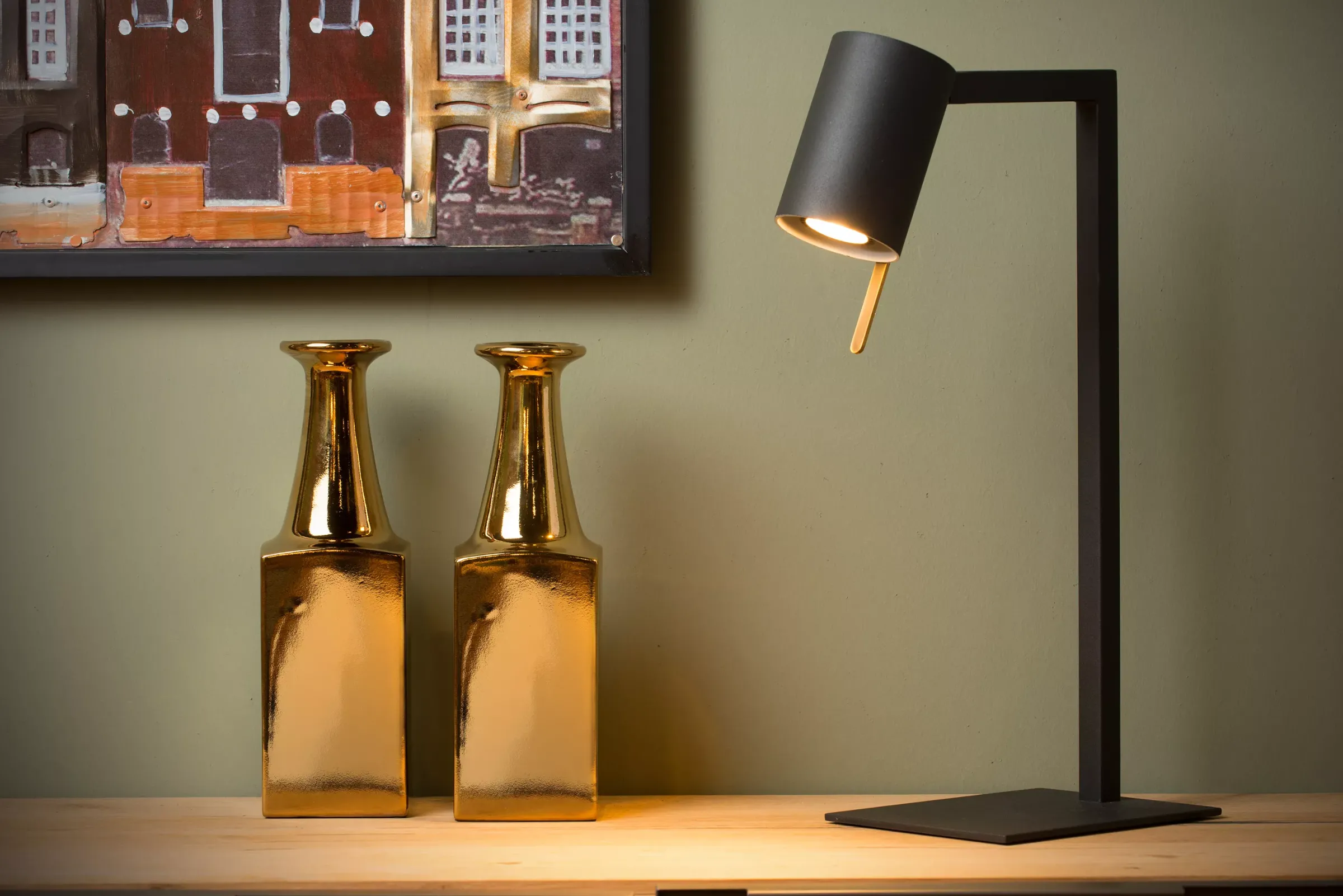 LESLEY - Bureaulamp - 1xGU10 - Zwart*Lucide Hot