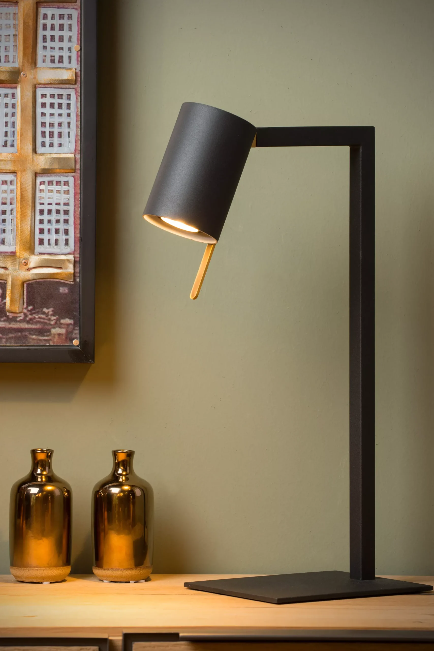 LESLEY - Bureaulamp - 1xGU10 - Zwart*Lucide Hot