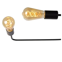 LESTER - Plafonnière - 6xE27 - Zwart*Lucide Online