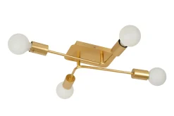 LESTER - Plafonnière - 4xE27 - Mat Goud / Messing*Lucide Clearance