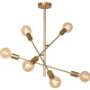 LESTER - Plafonnière - 6xE27 - Mat Goud / Messing*Lucide Sale