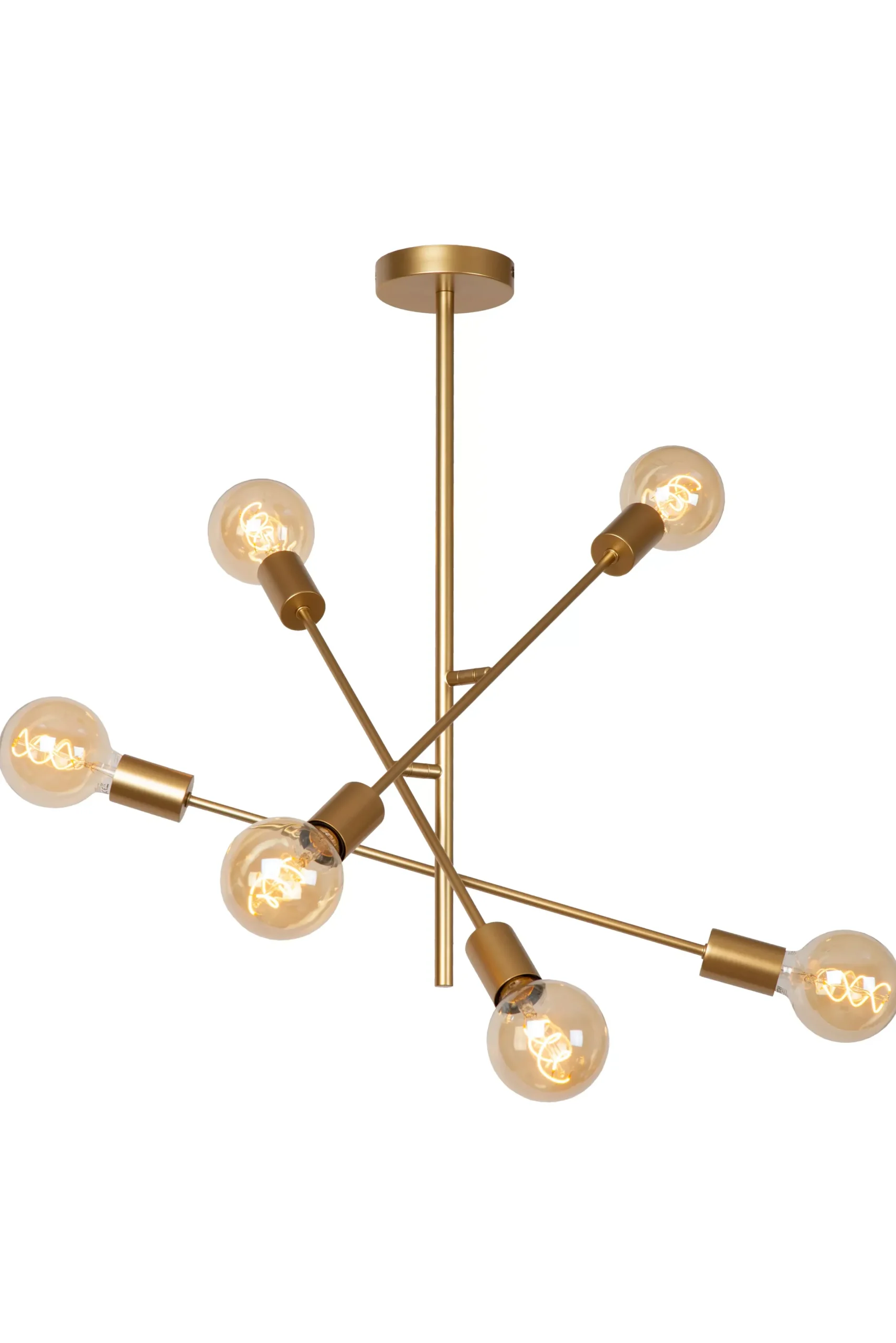 LESTER - Plafonnière - 6xE27 - Mat Goud / Messing*Lucide Sale