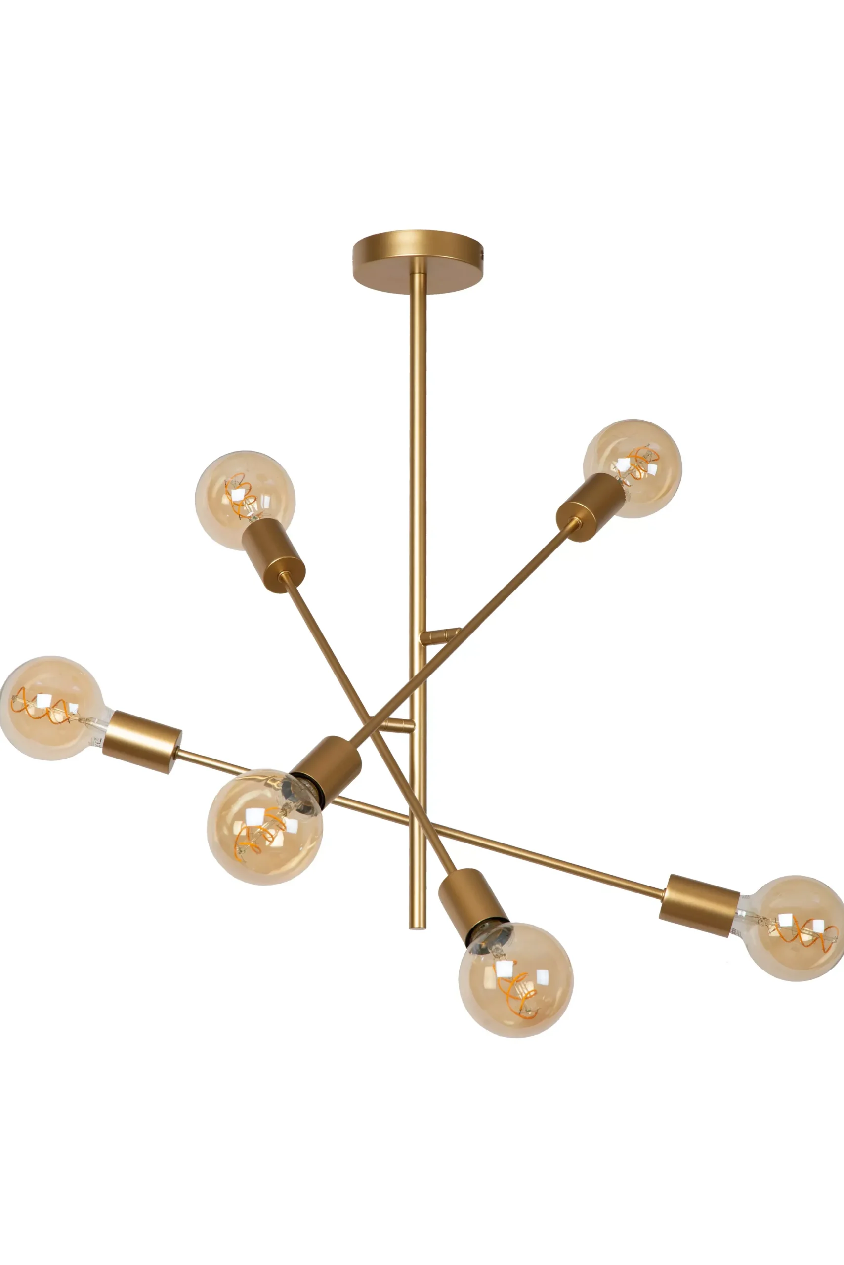 LESTER - Plafonnière - 6xE27 - Mat Goud / Messing*Lucide Sale