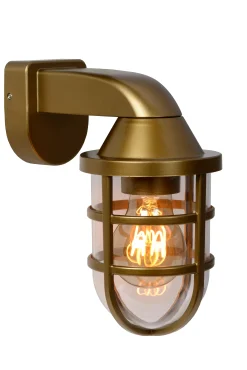 LEWIS - Wandlamp Binnen/Buiten - 1xE27 - IP44 - Mat Goud / Messing*Lucide Store
