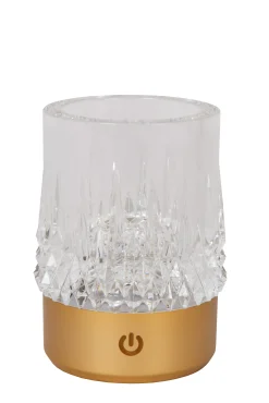 LILY - Oplaadbare Tafellamp - Accu/Batterij - Ø 8 cm - LED Dim to warm - 1x3W 2700K/3000K - Mat Goud / Messing - Set van 3*Lucide Best