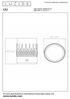 LILY - Oplaadbare Tafellamp - Accu/Batterij - Ø 8 cm - LED Dim to warm - 1x3W 2700K/3000K - Mat Goud / Messing - Set van 3*Lucide Best