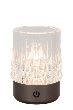 LILY - Oplaadbare Tafellamp - Accu/Batterij - Ø 8 cm - LED Dim to warm - 1x3W 2700K/3000K - Zwart chroom - Set van 3*Lucide Hot
