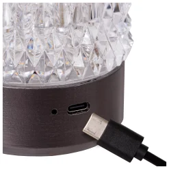 LILY - Oplaadbare Tafellamp - Accu/Batterij - Ø 8 cm - LED Dim to warm - 1x3W 2700K/3000K - Zwart chroom - Set van 3*Lucide Hot