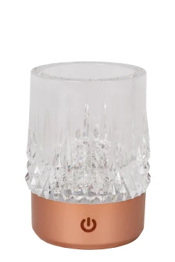 LILY - Oplaadbare Tafellamp - Accu/Batterij - Ø 8 cm - LED Dim to warm - 1x3W 2700K/3000K - Koper - Set van 3*Lucide Discount
