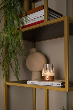 LILY - Oplaadbare Tafellamp - Accu/Batterij - Ø 8 cm - LED Dim to warm - 1x3W 2700K/3000K - Koper - Set van 3*Lucide Discount