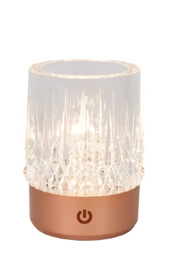 LILY - Oplaadbare Tafellamp - Accu/Batterij - Ø 8 cm - LED Dim to warm - 1x3W 2700K/3000K - Koper - Set van 3*Lucide Discount