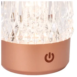 LILY - Oplaadbare Tafellamp - Accu/Batterij - Ø 8 cm - LED Dim to warm - 1x3W 2700K/3000K - Koper - Set van 3*Lucide Discount